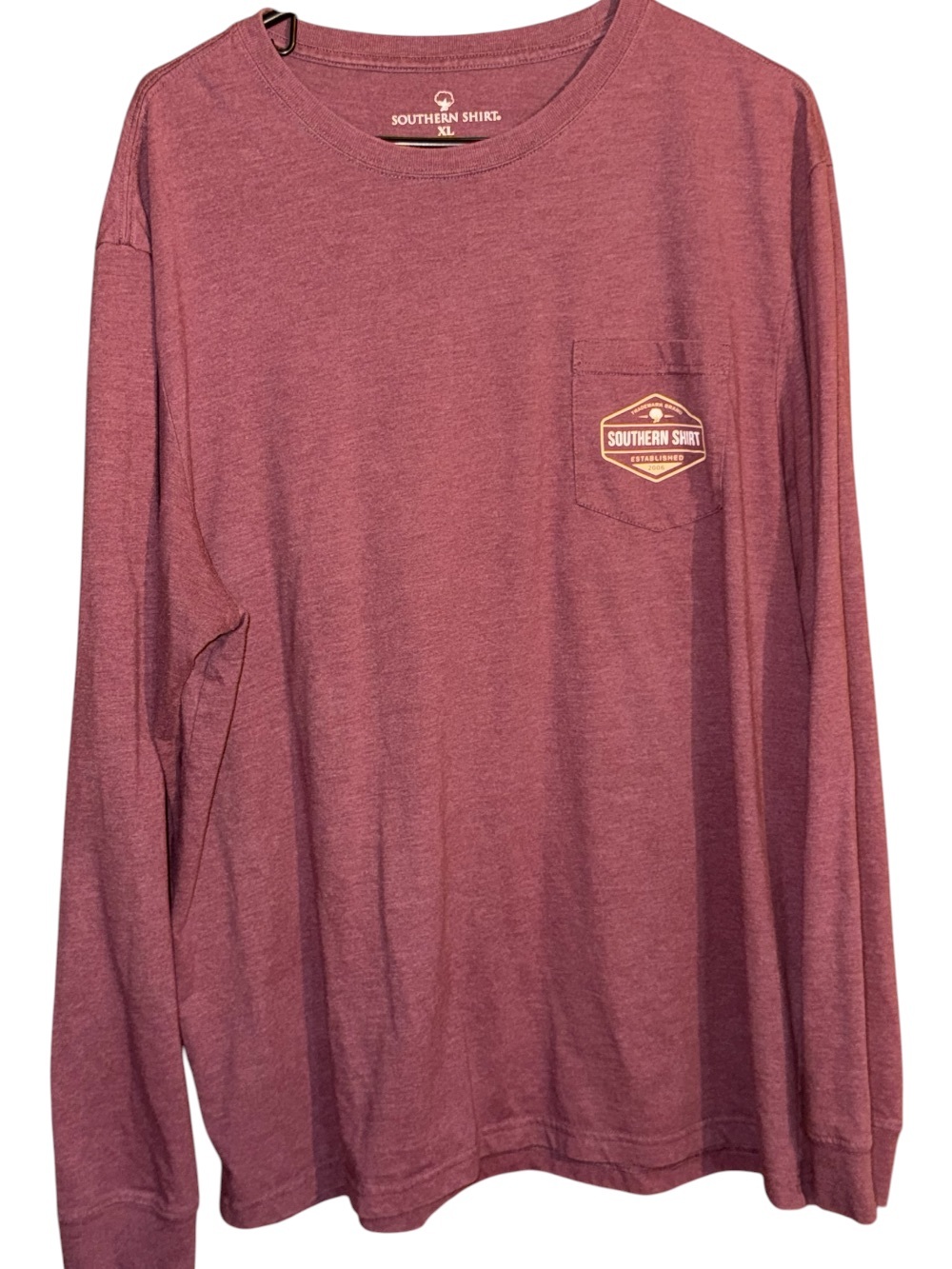 The Southern Shirt Company Long Sleeve Pocket Tee - Maroon